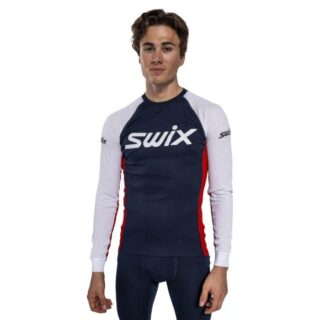 Swix RaceX Classic LS Tee Gr. XL Blau / Weiß Herren