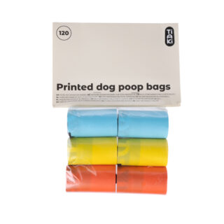 TIAKI Bunte Hundekotbeutel - 6 Rollen á 20 Beutel