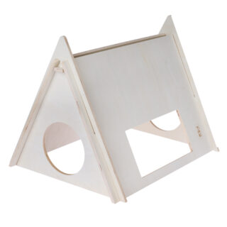 TIAKI Camping-Zelt aus Holz für Kleintiere - L 60 x B 47 x H 45 cm