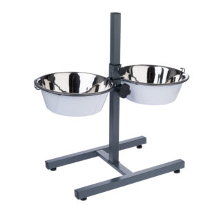 TIAKI Doppelnapf mit verstellbarem Ständer - 2 x 2650 ml, Ø 25 cm