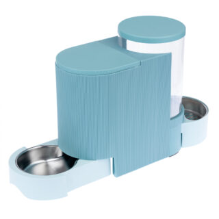 TIAKI Futter- und Wasserspender, hellblau - bis 1,3 kg Trockenfutter & 3 l Wasser