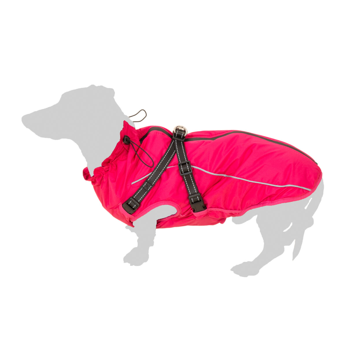 TIAKI Hundemantel mit Geschirr Arkon, pink - ca. 30 cm Rückenlänge