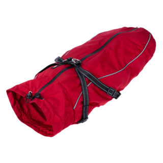 TIAKI Hundemantel mit Geschirr Arkon, rot - ca. 35 cm Rückenlänge