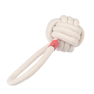 TIAKI Hundespielzeug Seilball mit Griff - L 23 x Ø 8,3 cm