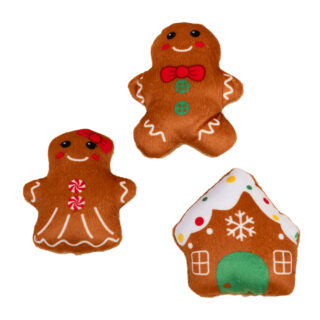 TIAKI Katzenspielzeug-Set Lebkuchen-Familie - 3er Set