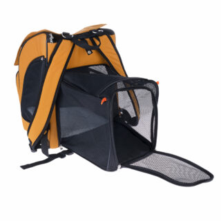 TIAKI Rucksack für Haustiere mit Erweiterung - L 26 x B 31 x H 43 cm