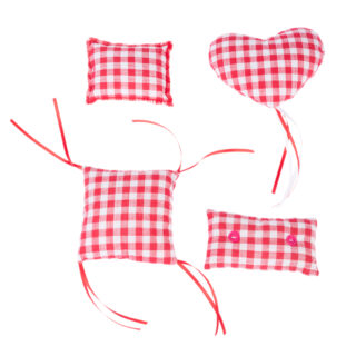 TIAKI Vichy Katzenminze-Kissen - 4er Set