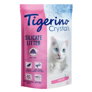 Tigerino Crystals bunte Katzenstreu - Sensitive, parfümfrei - Sparpaket blau 3 x 5 l