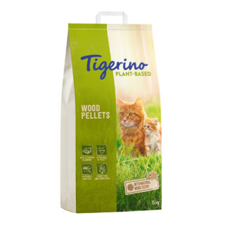 Tigerino Plant-Based Holz-Pellets Katzenstreu - Natürlicher Holzduft, parfümfrei - 8 l (4 kg)