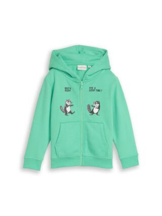 TOM TAILOR Kapuzensweatjacke mit Prints / Reißverschluss / für Kids