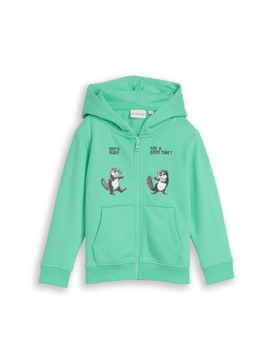 TOM TAILOR Kapuzensweatjacke mit Prints / Reißverschluss / für Kids