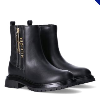 Tommy Hilfiger Chelseaboots Stiefelette mit Zierreißverschluss an der Außenseite