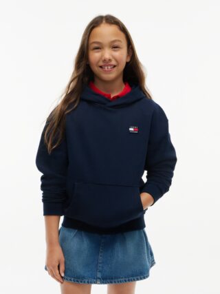 Tommy Hilfiger Kapuzensweatshirt, Kängurutasche, reine Baumwolle, Kinder bis 16 Jahre