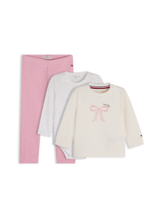 Tommy Hilfiger Neugeborenen-Geschenkset Set, 3 Shirt, Body & Jerseyhose für Babys
