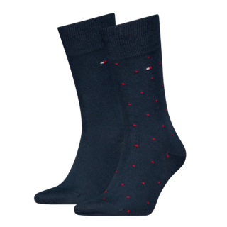 Tommy Hilfiger Socken "TH MEN SOCK 2P DOT" 2 Paar, 2 Paar tlg. mit klassischer Markenprägung