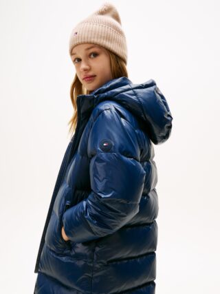 Tommy Hilfiger Steppjacke "ESSENTIAL LONG DOWN JACKET" mit Kapuze Kinder bis 16 Jahre