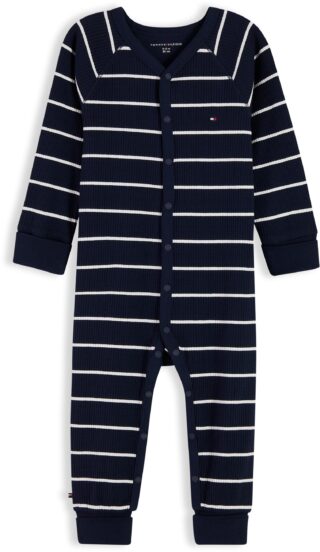 Tommy Hilfiger Strampler "COVERALL" mit V-Ausschnitt, Druckknöpfe, Baumwollmischung
