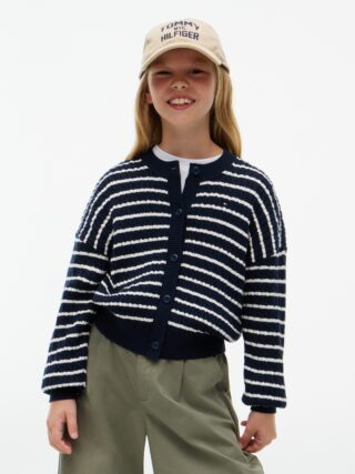 Tommy Hilfiger Strickjacke "CABLE CARDIGAN" Rundhalsausschnitt, Regular Fit, Knopfleiste, für Kinder bis 16 Jahre