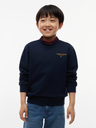 Tommy Hilfiger Sweatshirt "ESSENTIAL LOGO SWEATSHIRT", Rundhalsausschnitt, Regular Fit, Logoschriftzug, Kinder bis 16 Jahre