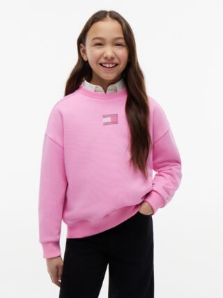 Tommy Hilfiger Sweatshirt, Glitzersteine, Rundhalsausschnitt, Regular Fit, Kinder bis 16 Jahre