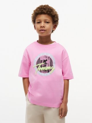 Tommy Hilfiger T-Shirt für Kinder bis 16 Jahre, Regular Fit, cooler Druck
