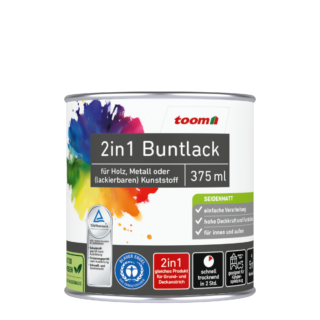 toom 2in1 Buntlack 'Aquamarine' lichtblau seidenmatt 375 ml