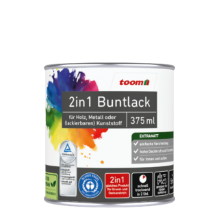 toom 2in1 Buntlack 'Bergkristall' cremeweiß matt 375 ml