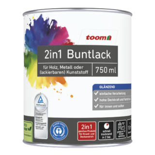 toom 2in1 Buntlack edelweiß glänzend 750 ml