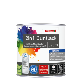 toom 2in1 Buntlack 'Feuerglut' orange glänzend 375 ml