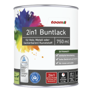 toom 2in1 Buntlack 'Schattenspiel' anthrazitfarben matt 750 ml