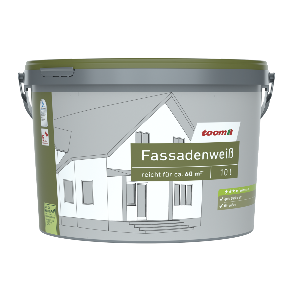 toom Fassadenweiß seidenmatt 10 l