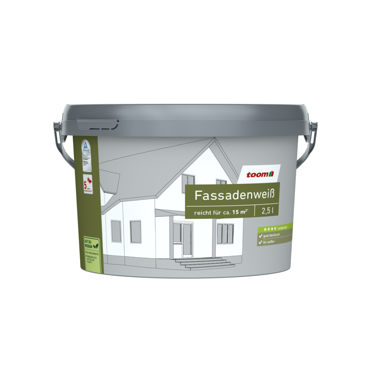toom Fassadenweiß seidenmatt 2,5 l