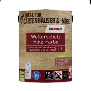 toom Wetterschutz-Holzfarbe 'Schwedenrot' rot 5 l