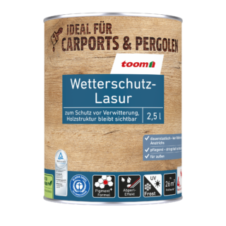 toom Wetterschutz-Lasur teakfarben 2,5 l
