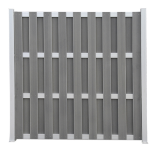 toom Zaunelement 'Jan' WPC/Aluminium grau 180 x 180 cm
