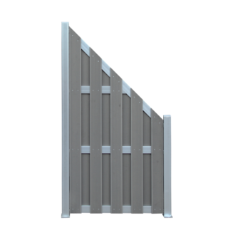 toom Zaunelement 'Jan' WPC/Aluminium grau 90 x 180/90 cm