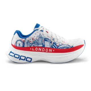 Topo Athletic London Specter 2 Herren Laufschuhe in Weiß/Rot für optimale Leistung und Komfort beim Laufen