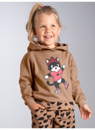 Trigema Kapuzensweatshirt "TRIGEMA Hoodie mit Katzenmotiv und Herz Akzenten"