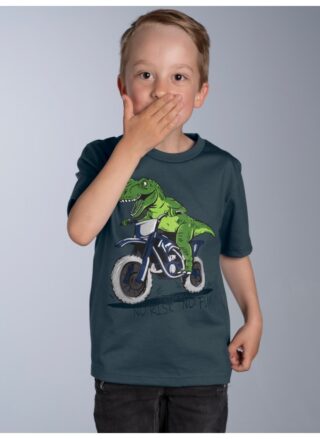 Trigema T-Shirt "TRIGEMA T-Shirt mit Dino Motiv "No Risk No Fun"" 1