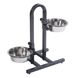 U-Hundebar inklusive 2 Edelstahlnäpfe - 2 x 1,8 l, Ø 21 cm