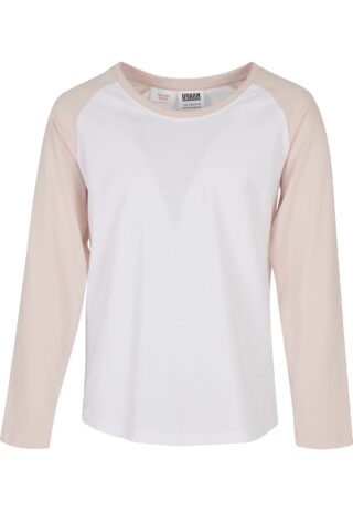 URBAN CLASSICS Kurzarmshirt "Urban Classics Damen Girls Contrast Raglan Longsleeve" 1 Stk.