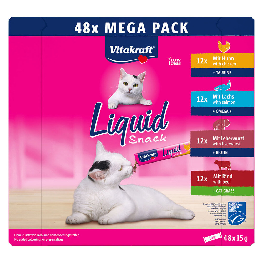 Vitakraft Cat Liquid-Snack Multipack - 16 x 15 g (Mix 1)
