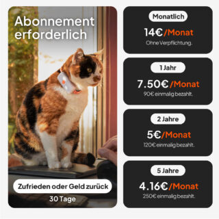 Weenect Haustier GPS Tracker XS für Katzen - inklusive Halsband - weiß inkl. weißem Halsband