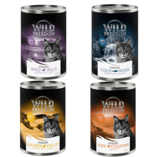 Wild Freedom Adult Sterilised 12 x 400 g - getreidefreie Rezeptur - Mixpaket (4 Sorten)