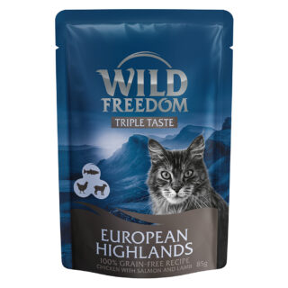 Wild Freedom Triple Taste Pouches 8 x 85 g - European Highlands - Huhn mit Lachs & Lamm