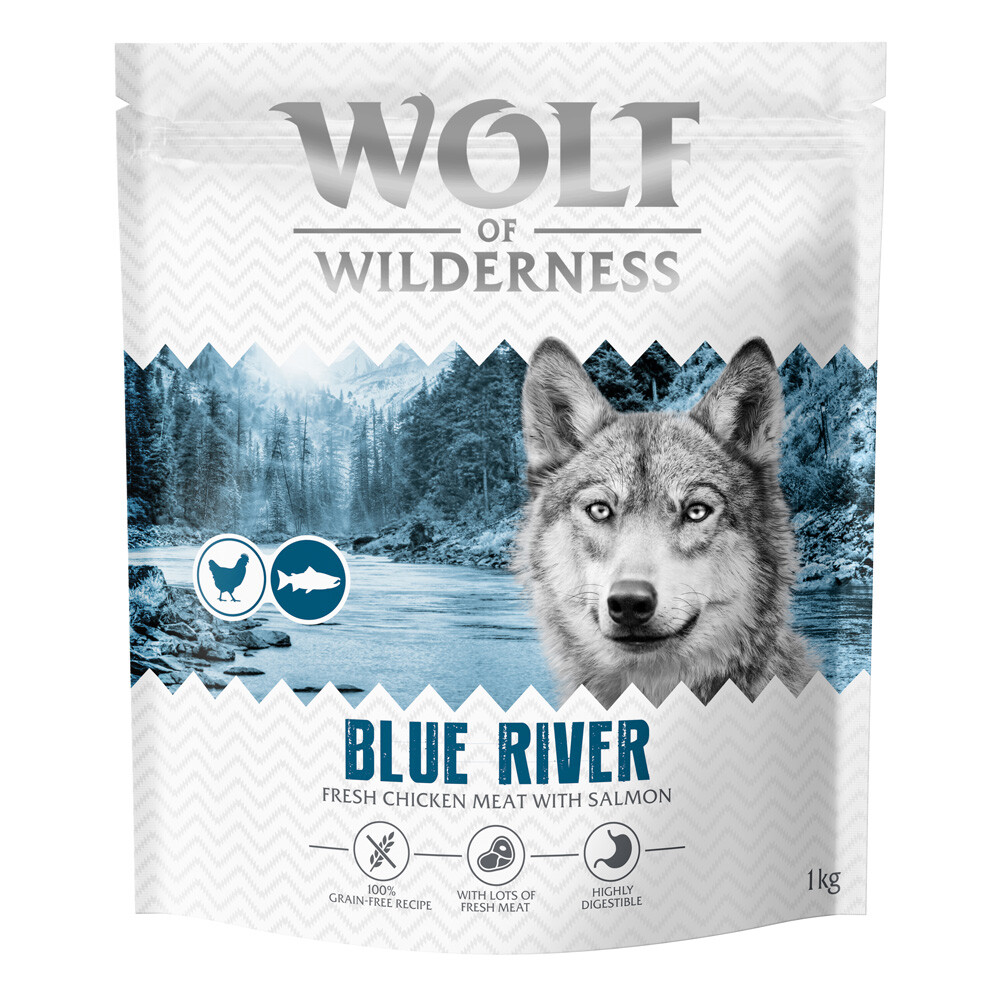 Wolf of Wilderness Adult "Blue River" Lachs (Top-seller) - Sparpaket: 5 x 1 kg MINI