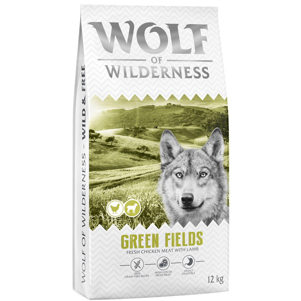 Wolf of Wilderness Adult "Green Fields" Lamm - getreidefrei - Sparpaket: 4 x 1kg neu