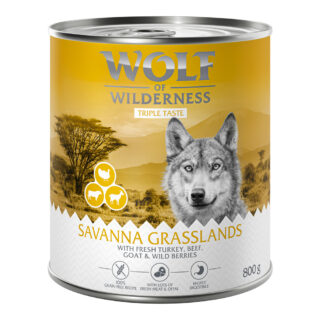 Wolf of Wilderness Adult - "Triple Taste" 6 x 800 g - The Mediterranean - Lamm, Huhn, Forelle