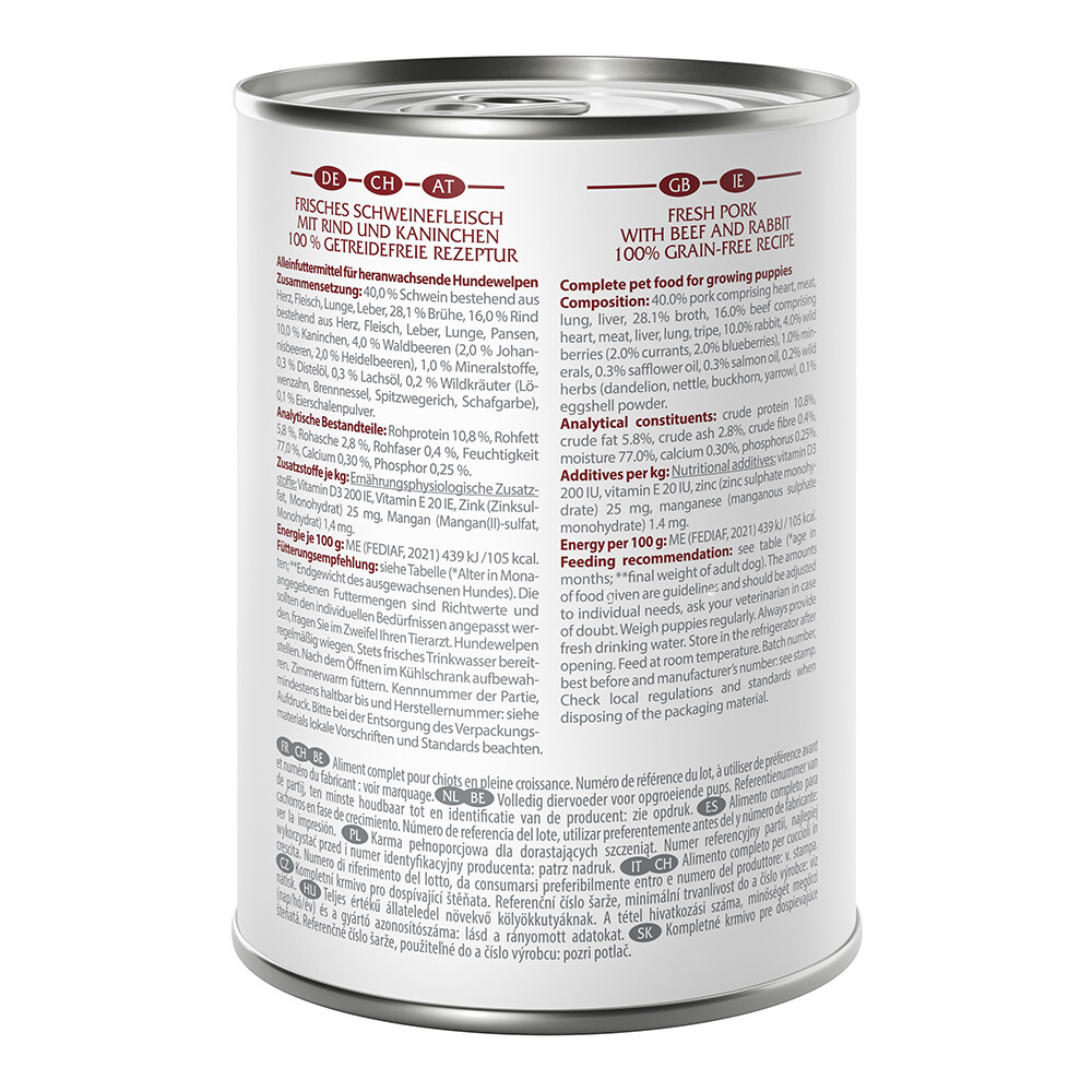 Wolf of Wilderness Junior - mit frischem rotem Fleisch 6 x 400 g Ruby Midnight