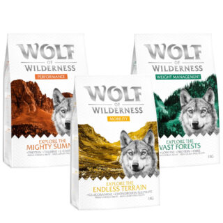 Wolf of Wilderness Mix-Probierpakete - getreidefrei ADULT Soft: Huhn, Rind, Lachs (halbfeucht, 3 x 1 kg)
